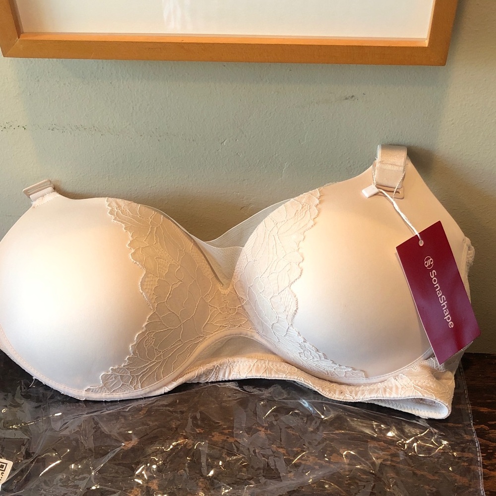 SonaShape Lace-Accent Light Beige T-Shirt Bra